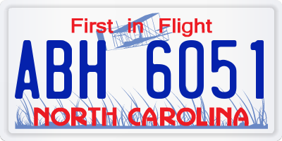 NC license plate ABH6051