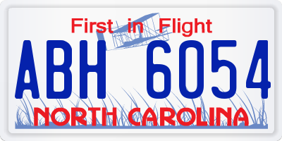 NC license plate ABH6054