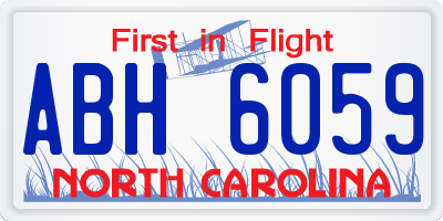 NC license plate ABH6059