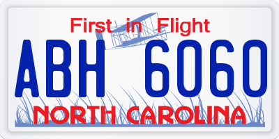 NC license plate ABH6060