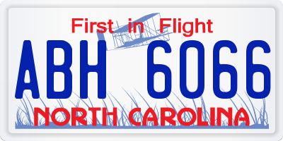 NC license plate ABH6066