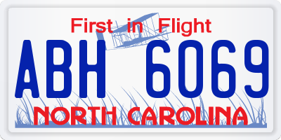 NC license plate ABH6069