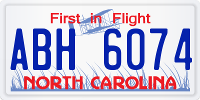 NC license plate ABH6074