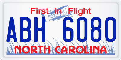 NC license plate ABH6080