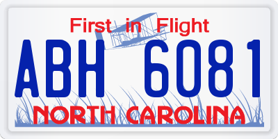 NC license plate ABH6081