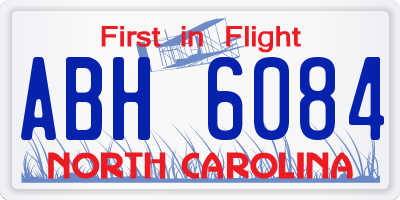 NC license plate ABH6084