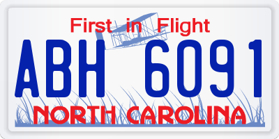 NC license plate ABH6091