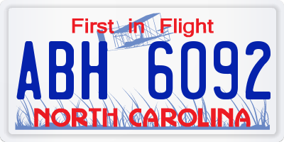 NC license plate ABH6092