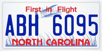NC license plate ABH6095