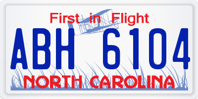 NC license plate ABH6104