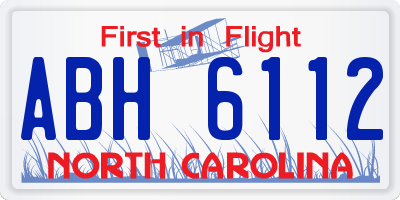 NC license plate ABH6112