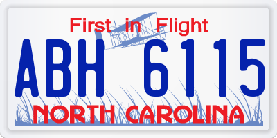 NC license plate ABH6115