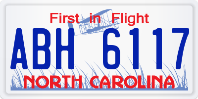 NC license plate ABH6117