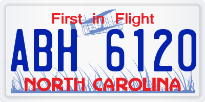 NC license plate ABH6120