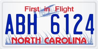 NC license plate ABH6124