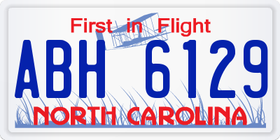 NC license plate ABH6129