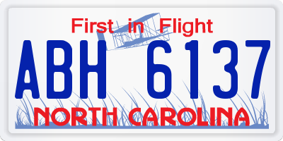NC license plate ABH6137