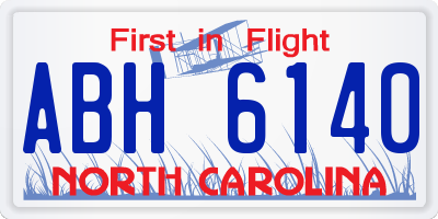 NC license plate ABH6140