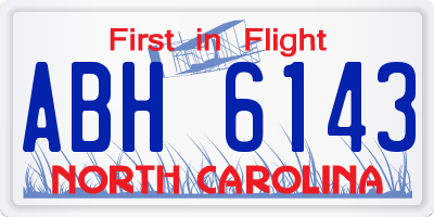 NC license plate ABH6143