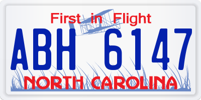 NC license plate ABH6147