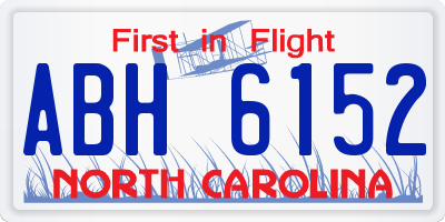 NC license plate ABH6152