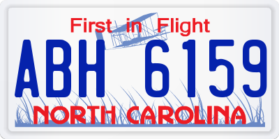 NC license plate ABH6159