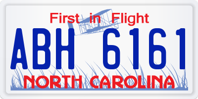 NC license plate ABH6161