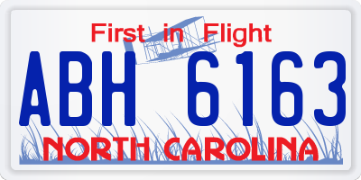 NC license plate ABH6163