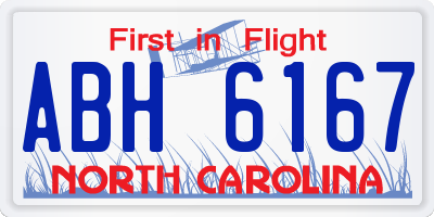 NC license plate ABH6167
