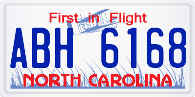 NC license plate ABH6168
