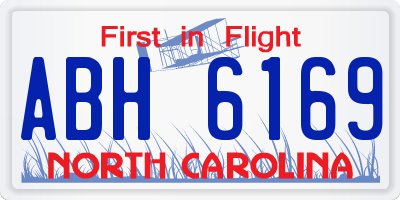 NC license plate ABH6169