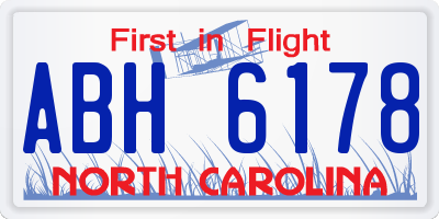 NC license plate ABH6178