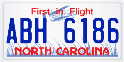 NC license plate ABH6186