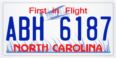 NC license plate ABH6187