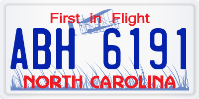 NC license plate ABH6191