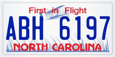 NC license plate ABH6197
