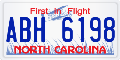 NC license plate ABH6198