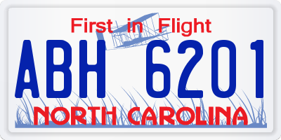 NC license plate ABH6201