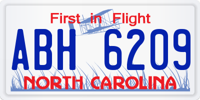 NC license plate ABH6209