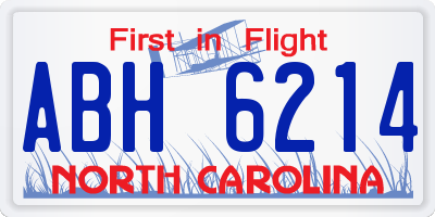 NC license plate ABH6214