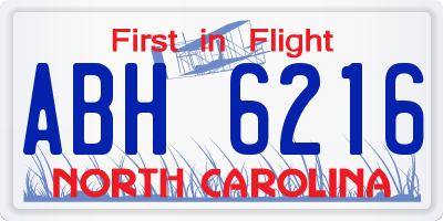 NC license plate ABH6216