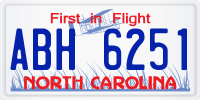 NC license plate ABH6251