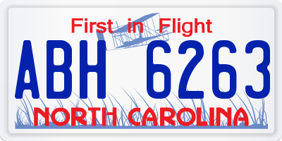 NC license plate ABH6263