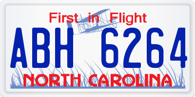 NC license plate ABH6264