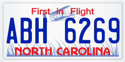 NC license plate ABH6269