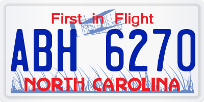 NC license plate ABH6270