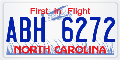 NC license plate ABH6272