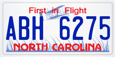 NC license plate ABH6275
