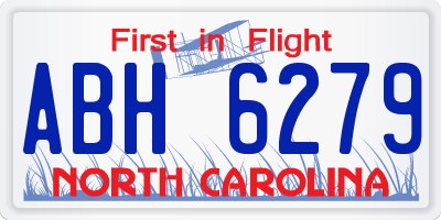 NC license plate ABH6279