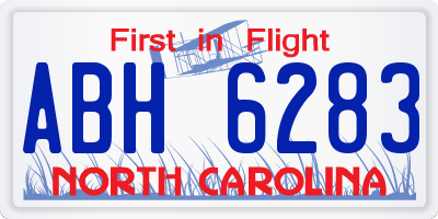 NC license plate ABH6283